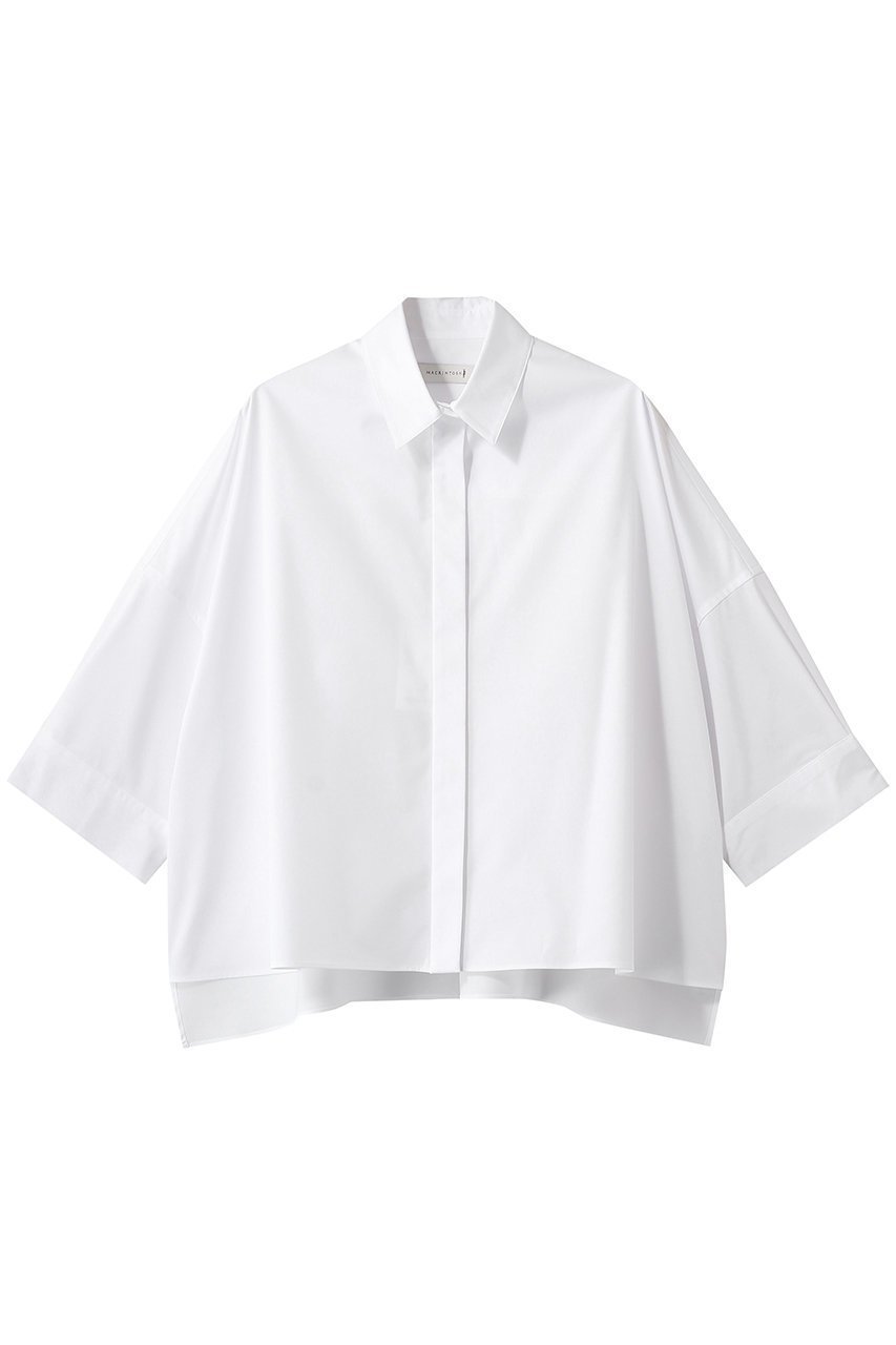 【マッキントッシュ/MACKINTOSH】のWHITELEY 7分袖シャツ インテリア・キッズ・メンズ・レディースファッション・服の通販 founy(ファニー) 　ファッション　Fashion　レディースファッション　Fashion for Women　トップス・カットソー　Cut & Sew Tops　シャツ・ブラウス・オフィスカジュアル　Elegant Blouses & Button-Ups　ショート　Short, Short Length　スリーブ　Sleeve, Long Sleeve / Short Sleeve　フォルム　Silhouette, Form　エレガント 上品　Elegant　ホワイト|ID: prp329100004921909 ipo3291000000036929808