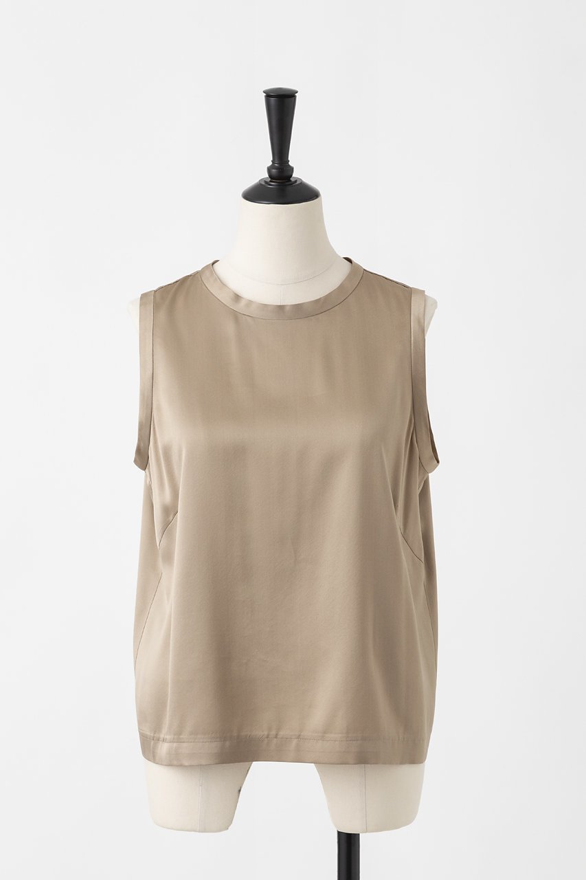 【オーヴィル/EAUVIRE】のウォッシャブルシルクノースリーブブラウス インテリア・キッズ・メンズ・レディースファッション・服の通販 founy(ファニー) 　ファッション　Fashion　レディースファッション　Fashion for Women　トップス・カットソー　Cut & Sew Tops　キャミソール&ノースリーブ　Camisoles & Sleeveless Tops　シャツ・ブラウス・オフィスカジュアル　Elegant Blouses & Button-Ups　ウォッシャブル　Machine Washable　シンプル　Simple, Minimal　ジャケット　Jacket, Outerwear　ストレッチ　Stretch, Stretchy Fabric　ノースリーブ　Sleeveless, No-Sleeve　エレガント 上品　Elegant　人気　Popular, Best Seller　定番　Standard, Basic Item　キャメル|ID: prp329100004921913 ipo3291000000036929877