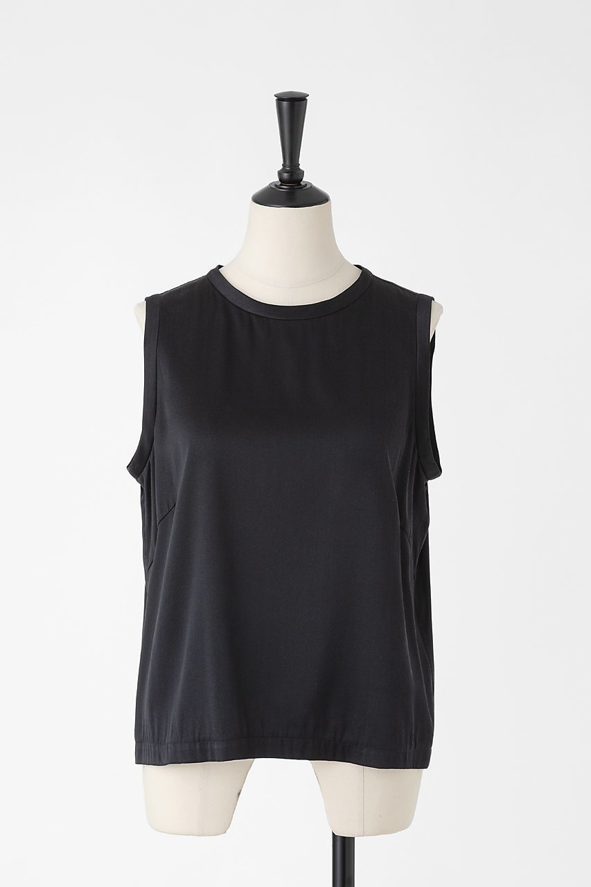 【オーヴィル/EAUVIRE】のウォッシャブルシルクノースリーブブラウス インテリア・キッズ・メンズ・レディースファッション・服の通販 founy(ファニー) 　ファッション　Fashion　レディースファッション　Fashion for Women　トップス・カットソー　Cut & Sew Tops　キャミソール&ノースリーブ　Camisoles & Sleeveless Tops　シャツ・ブラウス・オフィスカジュアル　Elegant Blouses & Button-Ups　ウォッシャブル　Machine Washable　シンプル　Simple, Minimal　ジャケット　Jacket, Outerwear　ストレッチ　Stretch, Stretchy Fabric　ノースリーブ　Sleeveless, No-Sleeve　エレガント 上品　Elegant　人気　Popular, Best Seller　定番　Standard, Basic Item　ブラック|ID: prp329100004921913 ipo3291000000036929880