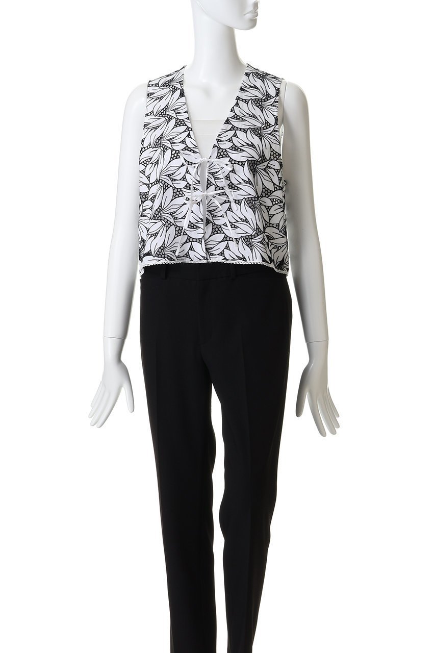 【ティッカ/TICCA】のフラワーレースベスト 人気、トレンドファッション・服の通販 founy(ファニー) 　ファッション　Fashion　レディースファッション　Fashion for Women　アウター　Coat / Outerwear Collection　レディースジャケット・軽アウター　Jackets　カットソー　Cut and Sewn Top　ジャケット　Jacket, Outerwear　フロント　Front, Front Design　ベスト　Vest, Waistcoat　リボン　Ribbon, Bow　other-2|ID: prp329100004921928 ipo3291000000036930028