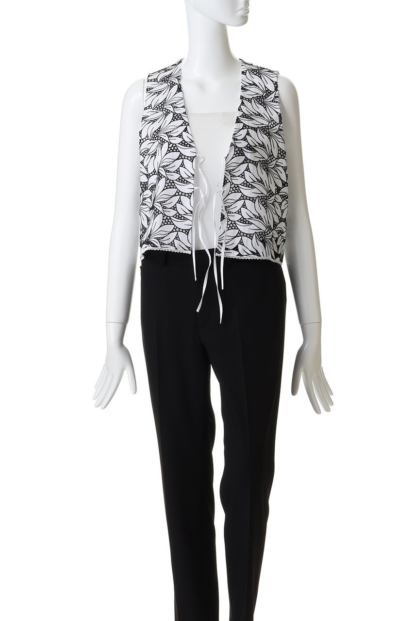 【ティッカ/TICCA】のフラワーレースベスト 人気、トレンドファッション・服の通販 founy(ファニー) 　ファッション　Fashion　レディースファッション　Fashion for Women　アウター　Coat / Outerwear Collection　レディースジャケット・軽アウター　Jackets　カットソー　Cut and Sewn Top　ジャケット　Jacket, Outerwear　フロント　Front, Front Design　ベスト　Vest, Waistcoat　リボン　Ribbon, Bow　other-7|ID: prp329100004921928 ipo3291000000036930042