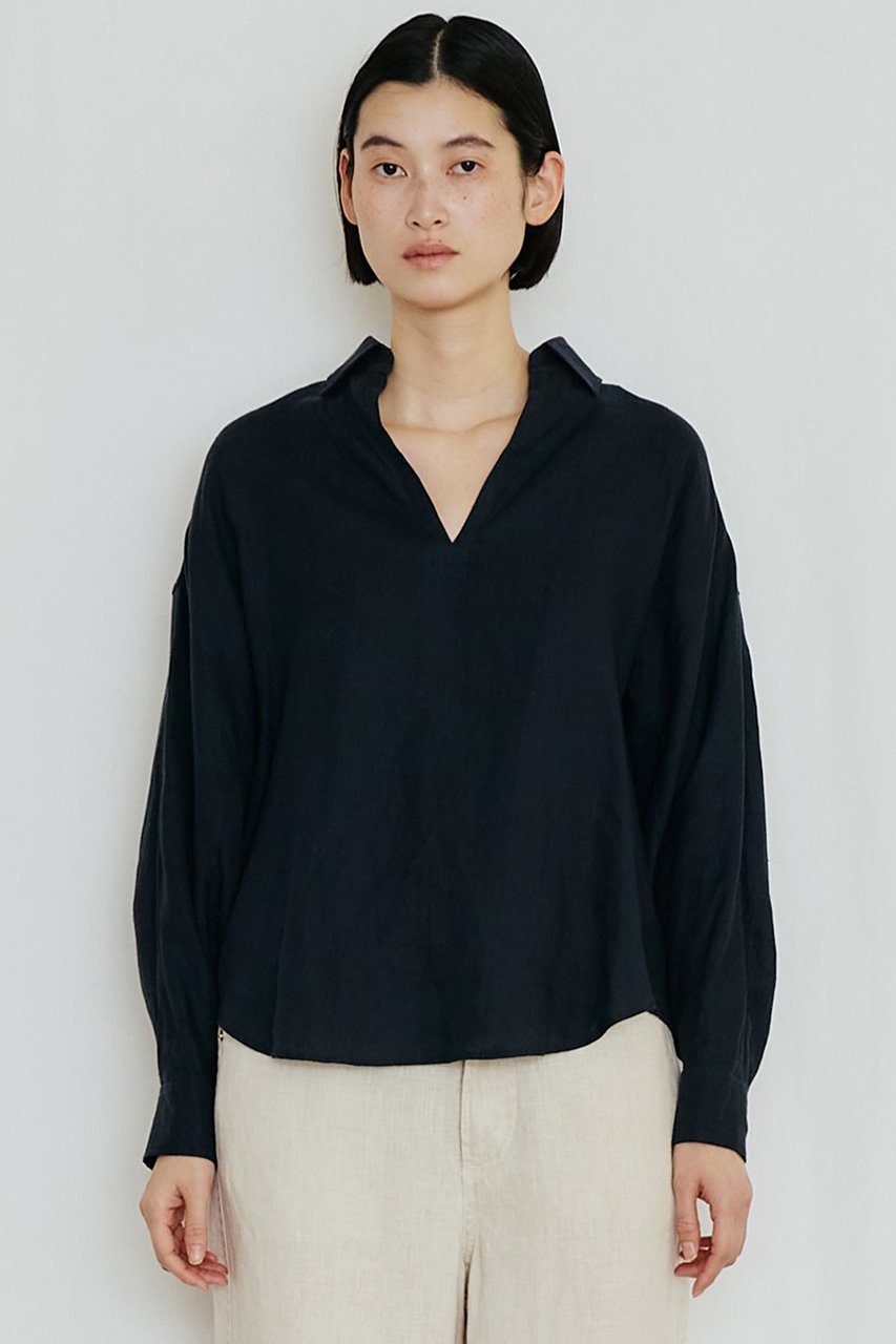 【ティッカ/TICCA】のリネンスキッパーシャツ 人気、トレンドファッション・服の通販 founy(ファニー) 　ファッション　Fashion　レディースファッション　Fashion for Women　トップス・カットソー　Cut & Sew Tops　シャツ・ブラウス・オフィスカジュアル　Elegant Blouses & Button-Ups　エレガント 上品　Elegant　スキッパー　Skipper, Open Collar　スリーブ　Sleeve, Long Sleeve / Short Sleeve　フィット　Fit, Slim Fit　リネン　Linen, Linen Fabric　リラックス　Relax, Relaxed Fit　ロング　Long, Long-Length　夏　Summer　other-7|ID: prp329100004921941 ipo3291000000036930122