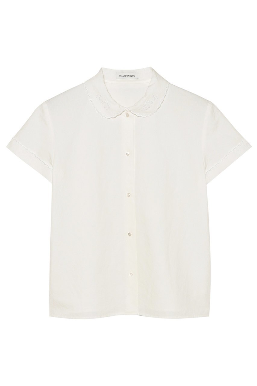 【マディソンブルー/MADISONBLUE】のROUND COLLAR H/S SH EMBROIDERY C/LI 刺繍シャツ 人気、トレンドファッション・服の通販 founy(ファニー) 　ファッション　Fashion　レディースファッション　Fashion for Women　トップス・カットソー　Cut & Sew Tops　シャツ・ブラウス・オフィスカジュアル　Elegant Blouses & Button-Ups　クラシック　Classic, Timeless Style　コンパクト　Compact, Small Size　ショート　Short, Short Length　スリーブ　Sleeve, Long Sleeve / Short Sleeve　リネン　Linen, Linen Fabric　ワッシャー　Washer, Crinkled Finish　再入荷　Restock / Back in Stock　 other-1|ID: prp329100004921957 ipo3291000000036930231