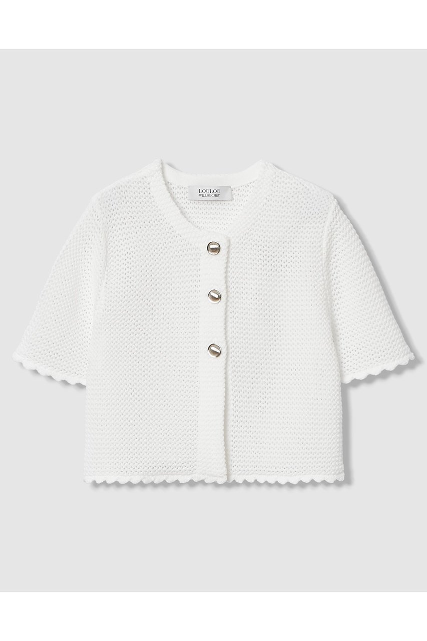 【アルアバイル/allureville】の【LOULOU WILLOUGHBY】メッシュクロッシェボレロカーディガン インテリア・キッズ・メンズ・レディースファッション・服の通販 founy(ファニー) 　ファッション　Fashion　レディースファッション　Fashion for Women　トップス・カットソー　Cut & Sew Tops　ニット　Knit Tops & Sweaters　カーディガン・羽織り　Layered Style Cardigans　カーディガン　Cardigan, Knitwear　バランス　Balance, Style Balance　ボレロ　Bolero, Short Cardigan　メッシュ　Mesh, Net Fabric　オフホワイト|ID: prp329100004921967 ipo3291000000036930395