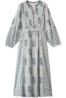 【ヌキテパ/NE QUITTEZ PAS】のCotton Jacquard Lily Print シャーリングワンピース 人気、トレンドファッション・服の通販 founy(ファニー) ファッション Fashion レディースファッション Fashion for Women ワンピース Dresses チュニック Tunic Tops & Dresses シャーリング Shirring, Ruched ストライプ Stripe, Striped Pattern チュニック Tunic, Long Top ティアード Tiered, Tiered Style パーティ Party, Party Style プリント Print, Printed Pattern リラックス Relax, Relaxed Fit ロング Long, Long-Length 夏 Summer |ID:prp329100004922003
