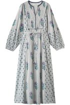 【ヌキテパ/NE QUITTEZ PAS】のCotton Jacquard Lily Print シャーリングワンピース 人気、トレンドファッション・服の通販 founy(ファニー) ファッション Fashion レディースファッション Fashion for Women ワンピース Dresses チュニック Tunic Tops & Dresses シャーリング Shirring, Ruched ストライプ Stripe, Striped Pattern チュニック Tunic, Long Top ティアード Tiered, Tiered Style パーティ Party, Party Style プリント Print, Printed Pattern リラックス Relax, Relaxed Fit ロング Long, Long-Length 夏 Summer thumbnail グレー|ID: prp329100004922003 ipo3291000000036930843