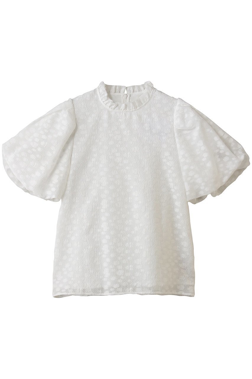 【アミカ/AMICA】のシアークチュールトップ 人気、トレンドファッション・服の通販 founy(ファニー) 　ファッション　Fashion　レディースファッション　Fashion for Women　トップス・カットソー　Cut & Sew Tops　シャツ・ブラウス・オフィスカジュアル　Elegant Blouses & Button-Ups　シアー　Sheer, See-Through　ショート　Short, Short Length　ジャカード／ジャガード　Jacquard, Woven Pattern　スリーブ　Sleeve, Long Sleeve / Short Sleeve　フリル　Frill, Ruffle　人気　Popular, Best Seller　無地　Plain, Solid Color　 other-1|ID: prp329100004922006 ipo3291000000036930920