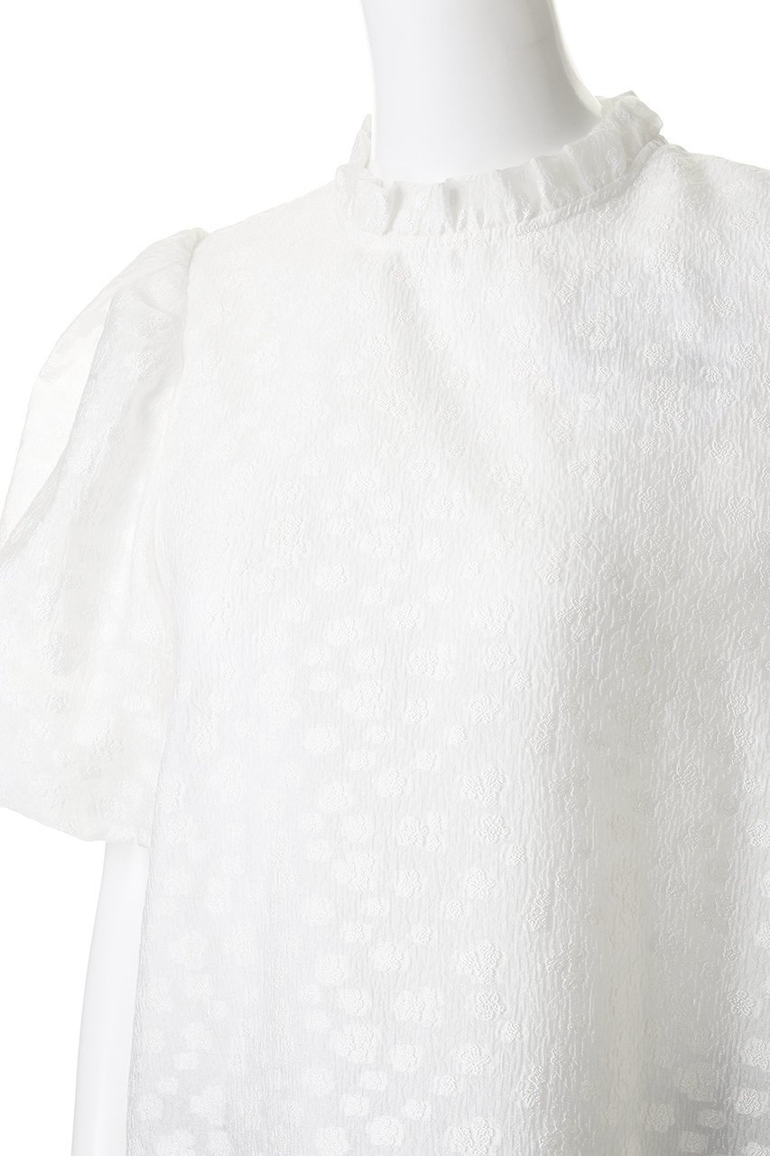 【アミカ/AMICA】のシアークチュールトップ 人気、トレンドファッション・服の通販 founy(ファニー) 　ファッション　Fashion　レディースファッション　Fashion for Women　トップス・カットソー　Cut & Sew Tops　シャツ・ブラウス・オフィスカジュアル　Elegant Blouses & Button-Ups　シアー　Sheer, See-Through　ショート　Short, Short Length　ジャカード／ジャガード　Jacquard, Woven Pattern　スリーブ　Sleeve, Long Sleeve / Short Sleeve　フリル　Frill, Ruffle　人気　Popular, Best Seller　無地　Plain, Solid Color　other-5|ID: prp329100004922006 ipo3291000000036930931