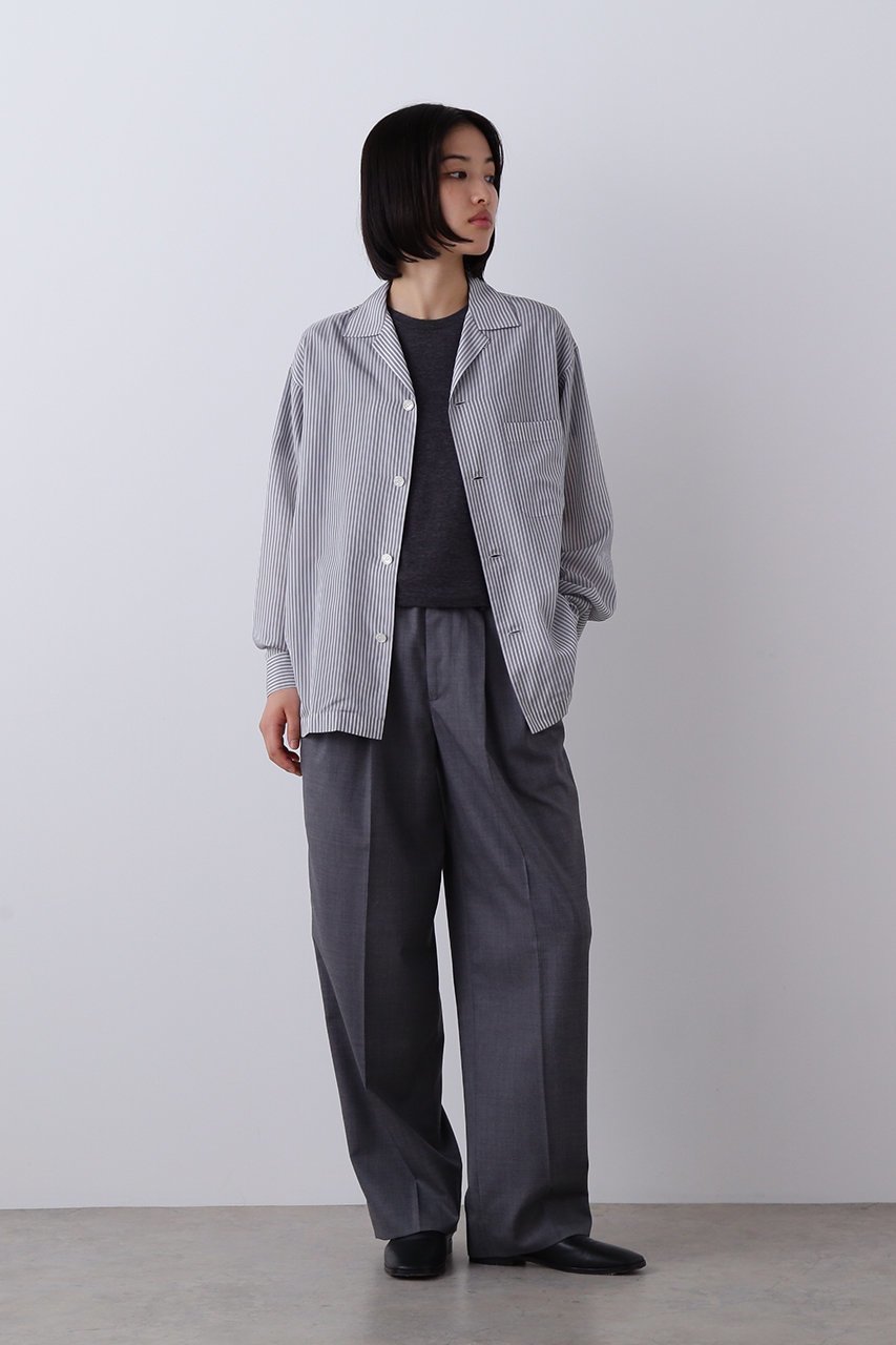 【イレーヴ/YLEVE】のACETATE CUPRA ストライプ パジャマ シャツ 人気、トレンドファッション・服の通販 founy(ファニー) 　ファッション　Fashion　レディースファッション　Fashion for Women　トップス・カットソー　Cut & Sew Tops　シャツ・ブラウス・オフィスカジュアル　Elegant Blouses & Button-Ups　ストライプ　Stripe, Striped Pattern　スリーブ　Sleeve, Long Sleeve / Short Sleeve　パジャマ　Pajamas, Sleepwear　フィット　Fit, Slim Fit　ボックス　Boxy, Box Shape　リラックス　Relax, Relaxed Fit　ロング　Long, Long-Length　ヴィンテージ　Vintage Style　夏　Summer　羽織　Haori, Light Jacket　other-6|ID: prp329100004922009 ipo3291000000036930967