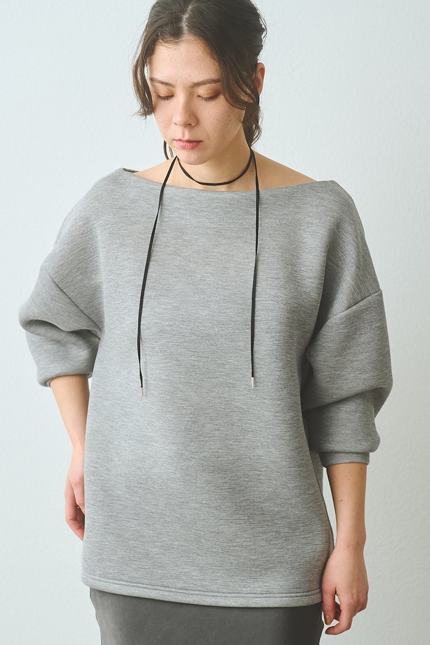 【ウィムガゼット/Whim Gazette】のオフショルダンボールプルオーバー インテリア・キッズ・メンズ・レディースファッション・服の通販 founy(ファニー) 　ファッション　Fashion　レディースファッション　Fashion for Women　トップス・カットソー　Cut & Sew Tops　シャツ・ブラウス・オフィスカジュアル　Elegant Blouses & Button-Ups　ロングTシャツ・Tシャツ　Longline T-Shirts & Tees　カジュアルプルオーバー・ニットトップス　Pullovers & Knit Tops / Casual Pullovers　カットソー・ベーシックTシャツ　Cut-and-Sewn Tops / Stretch Tees & Basics　スリーブ　Sleeve, Long Sleeve / Short Sleeve　フォルム　Silhouette, Form　ロング　Long, Long-Length　ライトグレー|ID: prp329100004922022 ipo3291000000036931115