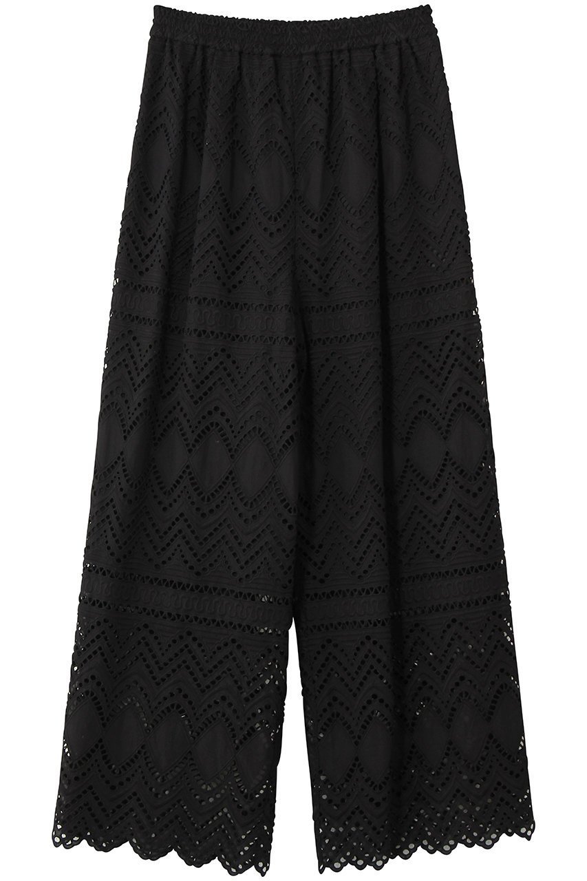 【ランバン オン ブルー/LANVIN en Bleu】のエンブロイダリーコットンレースパンツ インテリア・キッズ・メンズ・レディースファッション・服の通販 founy(ファニー) 　ファッション　Fashion　レディースファッション　Fashion for Women　パンツ　Pants & Trousers　コレクション　Collection, Seasonal Line　ショート　Short, Short Length　スラックス　Slacks, Dress Pants　セットアップ　Set-Up, Coordinated Outfit　デニム　Denim, Jeans Material　バランス　Balance, Style Balance　ラグジュアリー　Luxury, Elegant　リゾート　Resort, Vacation Style　リボン　Ribbon, Bow　レース　Lace, Lace Fabric　夏　Summer　ブラック|ID: prp329100004922038 ipo3291000000036931238