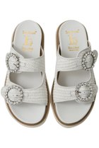 【ルカグロッシ/LucaGrossi】の【ELLE SHOP別注】ビジューバックル ダブルベルトサンダル 人気、トレンドファッション・服の通販 founy(ファニー) ファッション Fashion レディースファッション Fashion for Women バッグ Bags ベルト&ウエストマーク Belts & Waist Accessories サンダル Sandals, Summer Shoes ジュエリー Jewelry, Accessories スポーティ Sporty, Casual Athletic ダブル Double, Double-Breasted ラグジュアリー Luxury, Elegant 別注 Limited Edition, Custom Order thumbnail ホワイト|ID: prp329100004922043 ipo3291000000036931285