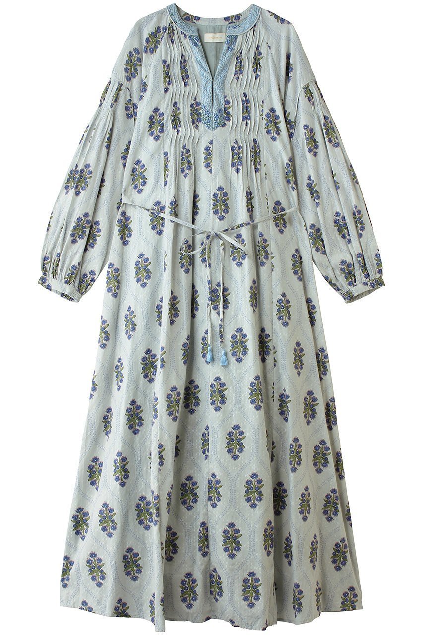 【ヌキテパ/NE QUITTEZ PAS】のCotton ジャガード イベリス プリント ピンタック ドレス インテリア・キッズ・メンズ・レディースファッション・服の通販 founy(ファニー) 　ファッション　Fashion　レディースファッション　Fashion for Women　ワンピース　Dresses　フォーマル・パーティードレス・結婚式用ドレス　Elegant & Casual Dresses　チュニック　Tunic Tops & Dresses　ギャザー　Gathered, Ruffled　チュニック　Tunic, Long Top　ドレス　Dress, One-Piece　プリント　Print, Printed Pattern　リラックス　Relax, Relaxed Fit　ロング　Long, Long-Length　ミント|ID: prp329100004922071 ipo3291000000036931632