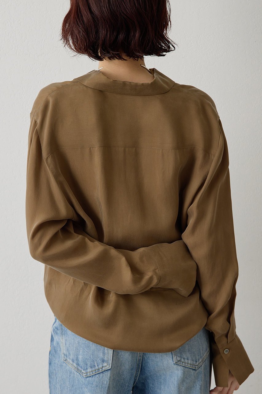 【ウィムガゼット/Whim Gazette】のキュプラフィブリルシャツ 人気、トレンドファッション・服の通販 founy(ファニー) 　ファッション　Fashion　レディースファッション　Fashion for Women　トップス・カットソー　Cut & Sew Tops　シャツ・ブラウス・オフィスカジュアル　Elegant Blouses & Button-Ups　おすすめ　Recommended / Our Picks　キュプラ　Cupro, Eco Fabric　スリーブ　Sleeve, Long Sleeve / Short Sleeve　セットアップ　Set-Up, Coordinated Outfit　ツイル　Twist, Twisted Detail　ロング　Long, Long-Length　エレガント 上品　Elegant　再入荷　Restock / Back in Stock　other-3|ID: prp329100004922078 ipo3291000000036931723