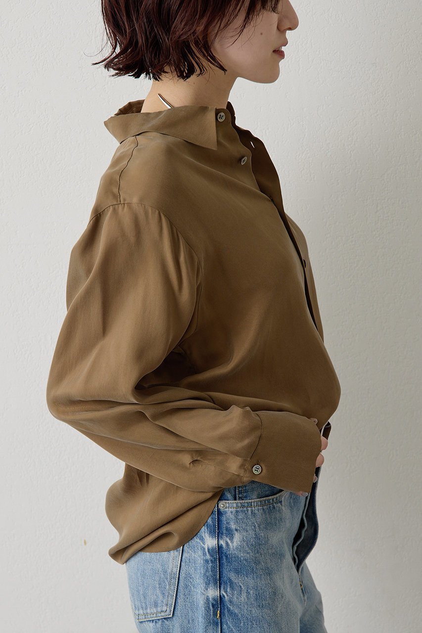 【ウィムガゼット/Whim Gazette】のキュプラフィブリルシャツ 人気、トレンドファッション・服の通販 founy(ファニー) 　ファッション　Fashion　レディースファッション　Fashion for Women　トップス・カットソー　Cut & Sew Tops　シャツ・ブラウス・オフィスカジュアル　Elegant Blouses & Button-Ups　おすすめ　Recommended / Our Picks　キュプラ　Cupro, Eco Fabric　スリーブ　Sleeve, Long Sleeve / Short Sleeve　セットアップ　Set-Up, Coordinated Outfit　ツイル　Twist, Twisted Detail　ロング　Long, Long-Length　エレガント 上品　Elegant　再入荷　Restock / Back in Stock　other-4|ID: prp329100004922078 ipo3291000000036931725