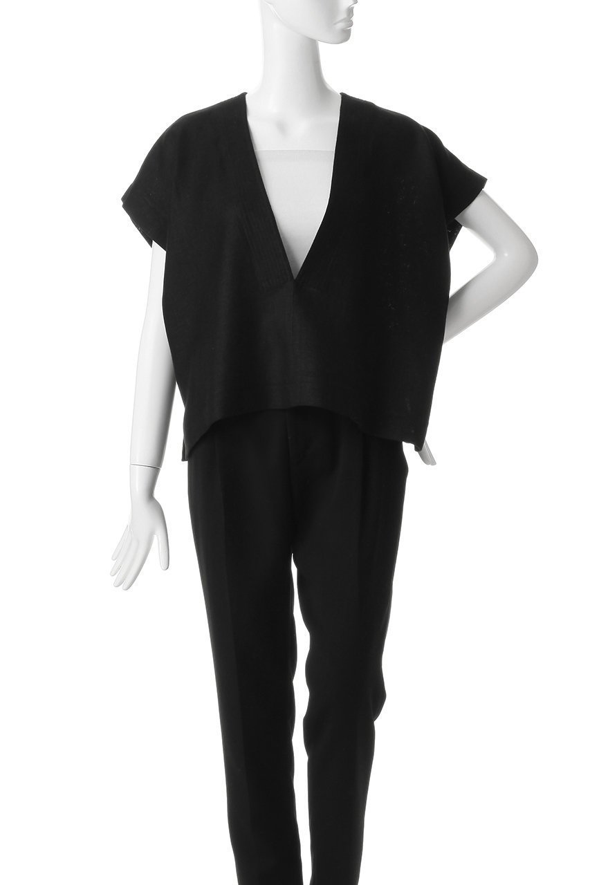 【サクラ/SACRA】のリネンディープVネックプルオーバー 人気、トレンドファッション・服の通販 founy(ファニー) 　ファッション　Fashion　レディースファッション　Fashion for Women　トップス・カットソー　Cut & Sew Tops　シャツ・ブラウス・オフィスカジュアル　Elegant Blouses & Button-Ups　カジュアルプルオーバー・ニットトップス　Pullovers & Knit Tops / Casual Pullovers　Vネックトップス　V-Neck Tops / V-Cut Neckline Shirts　クロップド　Cropped, Short Length　サマー　Summer, Summer Style　ショート　Short, Short Length　スリーブ　Sleeve, Long Sleeve / Short Sleeve　バランス　Balance, Style Balance　リネン　Linen, Linen Fabric　ワイド　Wide, Wide Fit　other-2|ID: prp329100004922084 ipo3291000000036931794