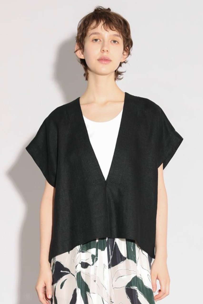 【サクラ/SACRA】のリネンディープVネックプルオーバー 人気、トレンドファッション・服の通販 founy(ファニー) 　ファッション　Fashion　レディースファッション　Fashion for Women　トップス・カットソー　Cut & Sew Tops　シャツ・ブラウス・オフィスカジュアル　Elegant Blouses & Button-Ups　カジュアルプルオーバー・ニットトップス　Pullovers & Knit Tops / Casual Pullovers　Vネックトップス　V-Neck Tops / V-Cut Neckline Shirts　クロップド　Cropped, Short Length　サマー　Summer, Summer Style　ショート　Short, Short Length　スリーブ　Sleeve, Long Sleeve / Short Sleeve　バランス　Balance, Style Balance　リネン　Linen, Linen Fabric　ワイド　Wide, Wide Fit　other-7|ID: prp329100004922084 ipo3291000000036931804