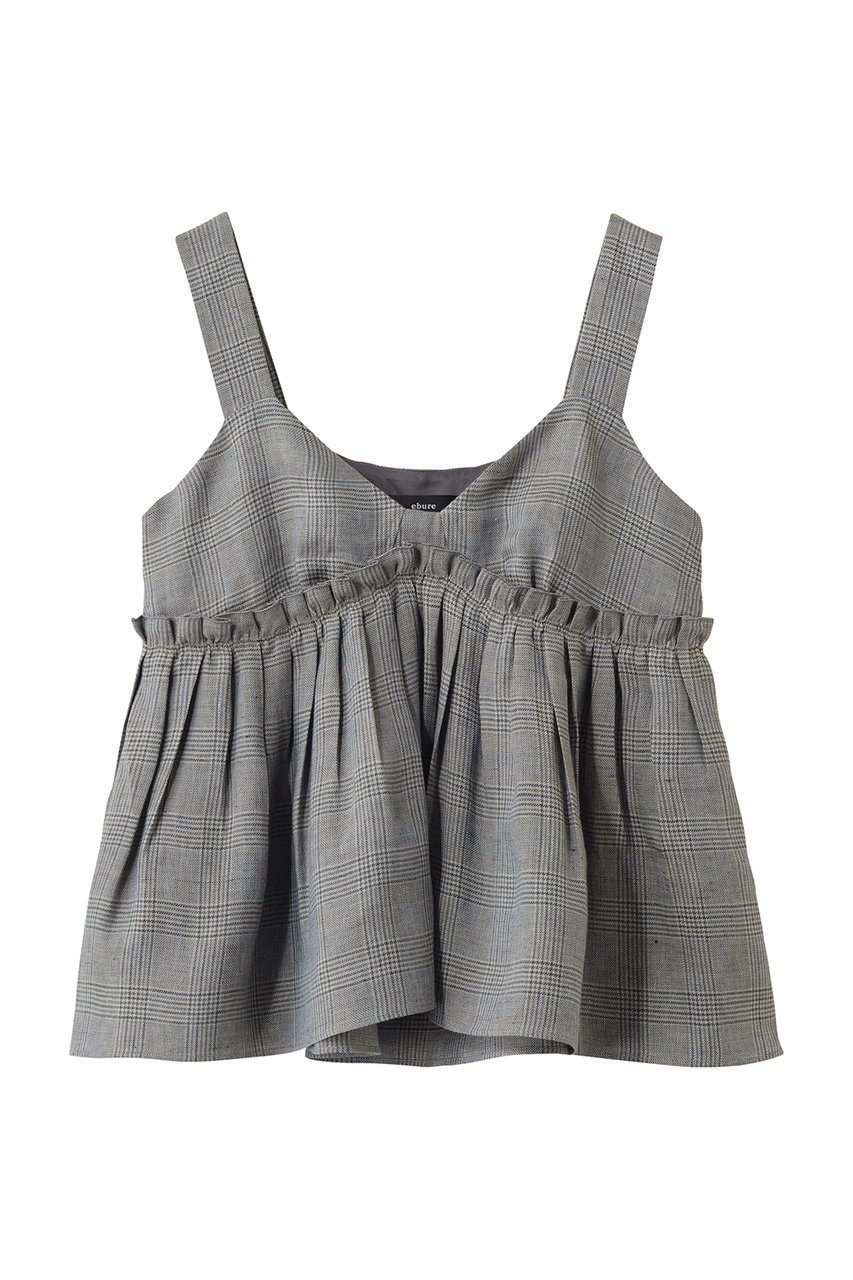 【エブール/ebure】のリネングレンチェック ショートキャミソール 人気、トレンドファッション・服の通販 founy(ファニー) ファッション Fashion レディースファッション Fashion for Women トップス・カットソー Cut & Sew Tops キャミソール&ノースリーブ Camisoles & Sleeveless Tops シャツ・ブラウス・オフィスカジュアル Elegant Blouses & Button-Ups イタリア Italy キャミソール Camisole, Spaghetti Strap Top ギャザー Gathered, Ruffled クール Cool, Chic ショート Short, Short Length ジャケット Jacket, Outerwear スタイリッシュ Stylish, Fashionable チェック Check, Plaid, Tartan デニム Denim, Jeans Material ノースリーブ Sleeveless, No-Sleeve マキシ Maxi, Full Length マニッシュ Mannish, Boyish リネン Linen, Linen Fabric エレガント 上品 Elegant 新作・新入荷 New Arrivals / New In 軽量 Lightweight, Ultra Light other-1|ID: prp329100004922090 ipo3291000000036931845