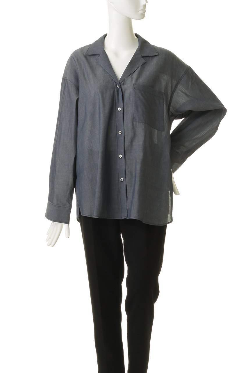 【ミディウミソリッド/MIDIUMISOLID】のsheer denim open collar shirt シャツ 人気、トレンドファッション・服の通販 founy(ファニー) ファッション Fashion レディースファッション Fashion for Women トップス・カットソー Cut & Sew Tops シャツ・ブラウス・オフィスカジュアル Elegant Blouses & Button-Ups おすすめ Recommended / Our Picks シアー Sheer, See-Through スリーブ Sleeve, Long Sleeve / Short Sleeve デニム Denim, Jeans Material ロング Long, Long-Length 夏 Summer other-2|ID: prp329100004922092 ipo3291000000036931863