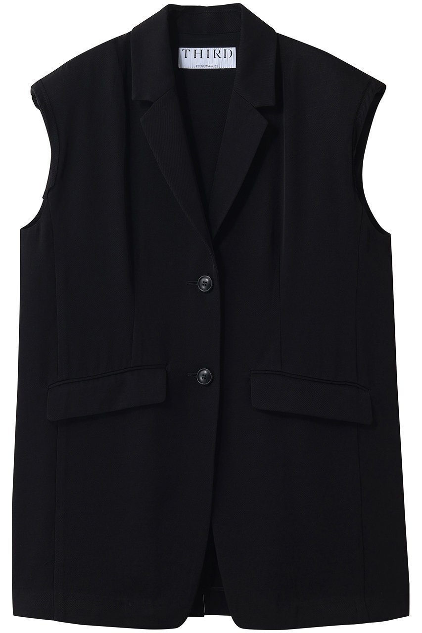 【サードマガジン/THIRD MAGAZINE】のツイルロングジレ インテリア・キッズ・メンズ・レディースファッション・服の通販 founy(ファニー) 　ファッション　Fashion　レディースファッション　Fashion for Women　アウター　Coat / Outerwear Collection　レディースジャケット・軽アウター　Jackets　おすすめ　Recommended / Our Picks　ショルダー　Shoulder, Shoulder Strap　ジャケット　Jacket, Outerwear　セットアップ　Set-Up, Coordinated Outfit　ツイル　Twist, Twisted Detail　デニム　Denim, Jeans Material　ベスト　Vest, Waistcoat　ブラック|ID: prp329100004922109 ipo3291000000036932007