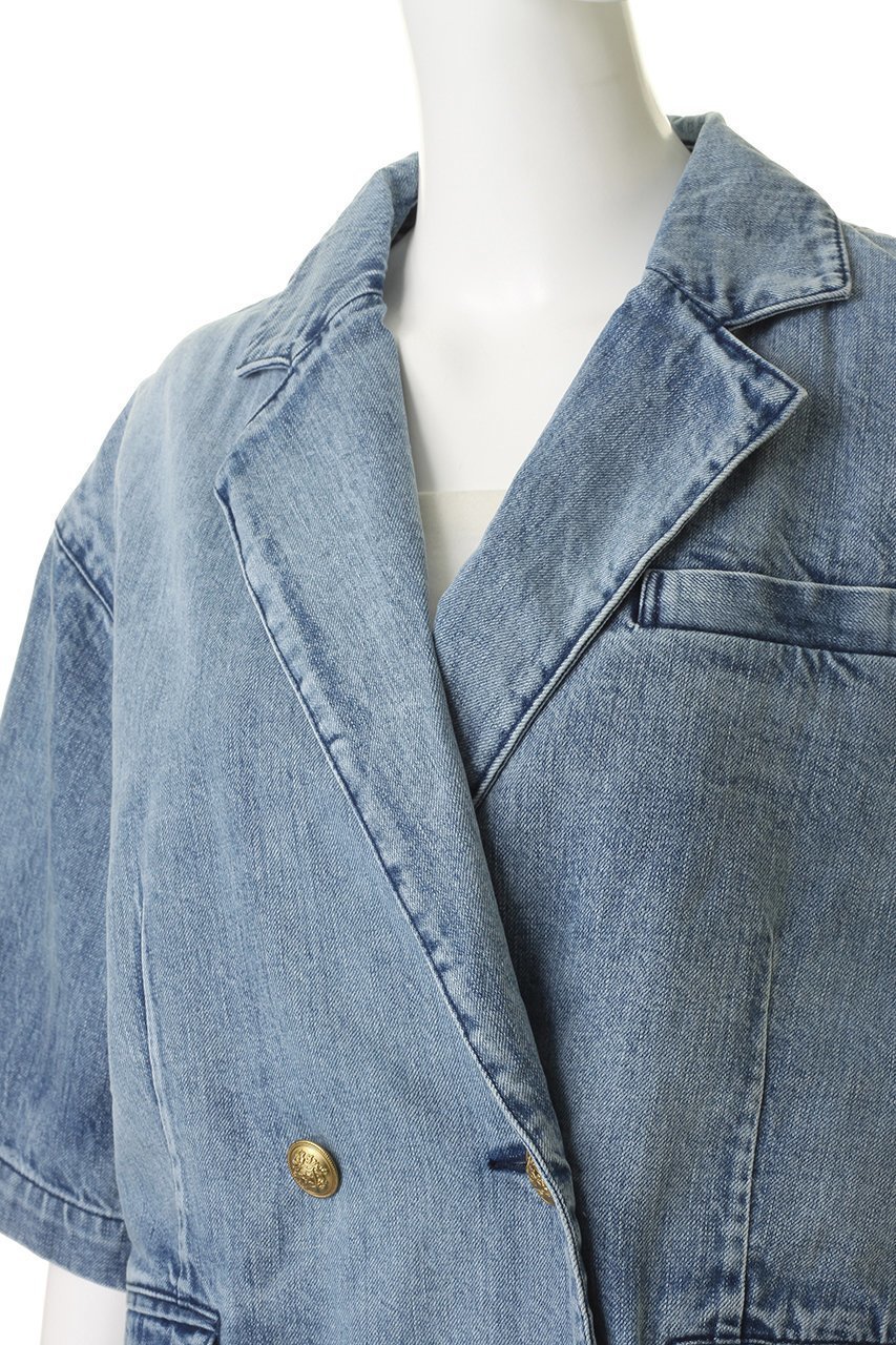 【サードマガジン/THIRD MAGAZINE】のダブルブレストデニムジャケット 人気、トレンドファッション・服の通販 founy(ファニー) 　ファッション　Fashion　レディースファッション　Fashion for Women　アウター　Coat / Outerwear Collection　レディースジャケット・軽アウター　Jackets　デニムジャケット / カジュアルアウター　Denim Jackets　おすすめ　Recommended / Our Picks　コレクション　Collection, Seasonal Line　ジャケット　Jacket, Outerwear　デニム　Denim, Jeans Material　人気　Popular, Best Seller　半袖　Short Sleeve, Half Sleeve　other-5|ID: prp329100004922110 ipo3291000000036932035