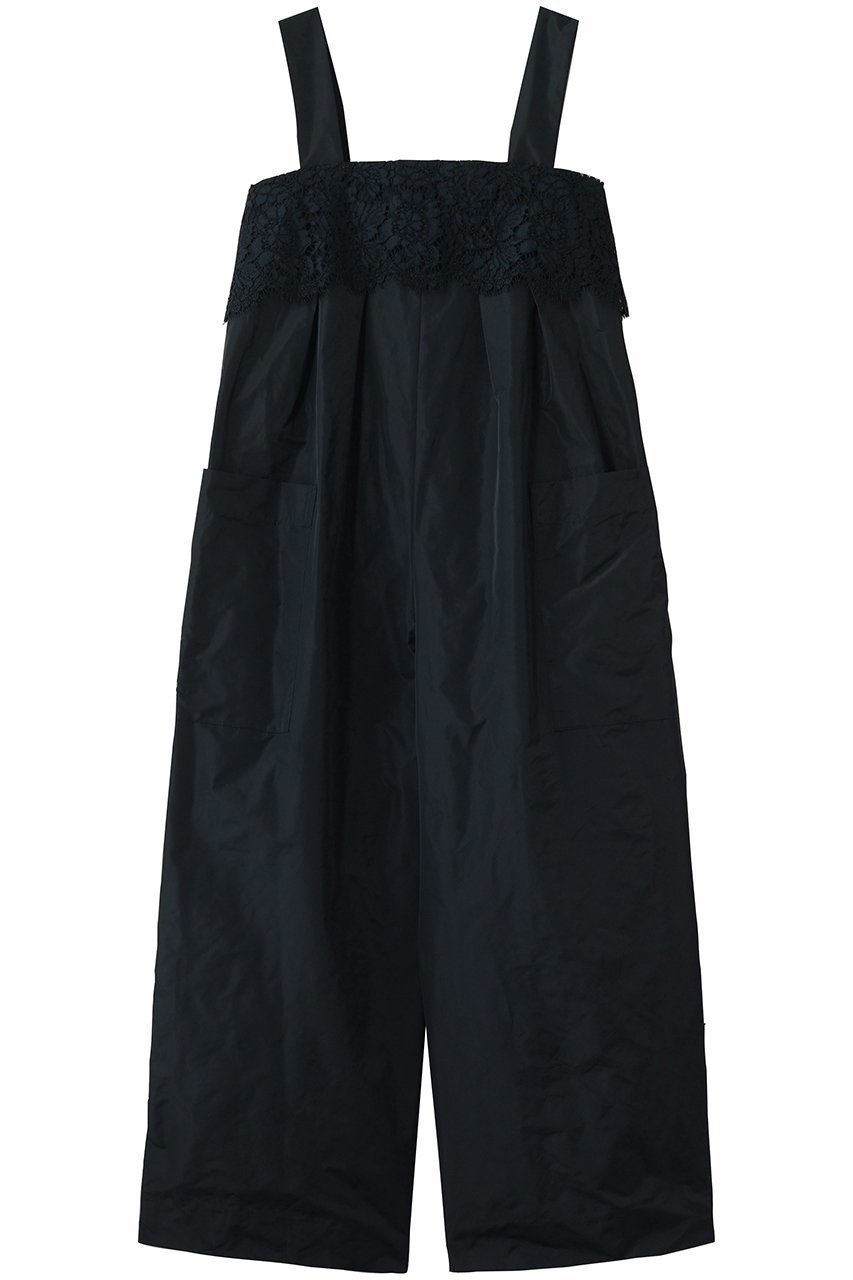 【エブール/ebure】のシルキータフタ フレンチレースサロペット 人気、トレンドファッション・服の通販 founy(ファニー) 　ファッション　Fashion　レディースファッション　Fashion for Women　パンツ　Pants & Trousers　カットソー　Cut and Sewn Top　サロペット　Overalls, Salopette　タフタ　Taffeta, Structured Fabric　フォルム　Silhouette, Form　フランス　France, French　ポケット　Pocket, Pocket Detail　レース　Lace, Lace Fabric　新作・新入荷　New Arrivals / New In　 other-1|ID: prp329100004922123 ipo3291000000036932162