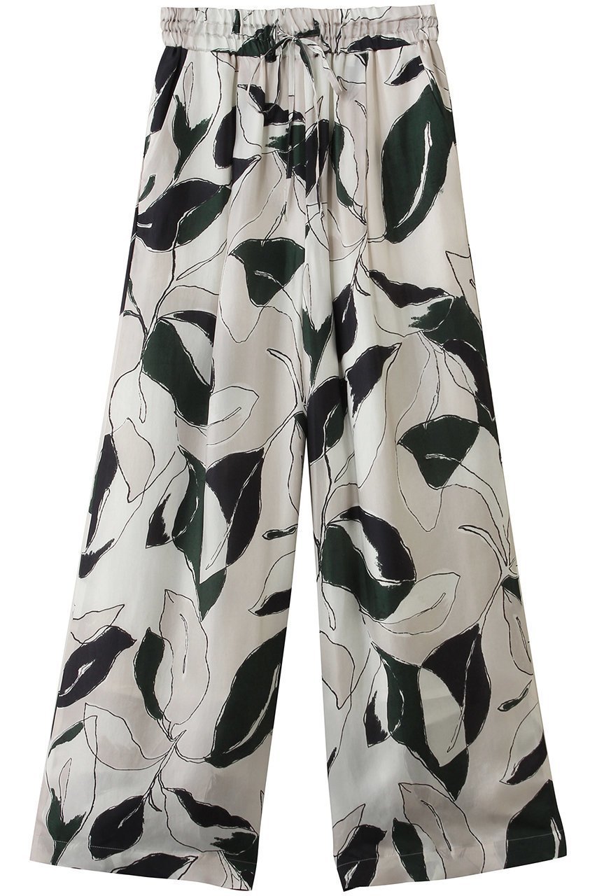 【サクラ/SACRA】のリーフ柄ワイドパンツ インテリア・キッズ・メンズ・レディースファッション・服の通販 founy(ファニー) 　ファッション　Fashion　レディースファッション　Fashion for Women　パンツ　Pants & Trousers　ドレープ　Drape, Draping Fabric　プリント　Print, Printed Pattern　リゾート　Resort, Vacation Style　リーフ　Leaf, Botanical Leaf　ワイド　Wide, Wide Fit　グリーン|ID: prp329100004922134 ipo3291000000036932257