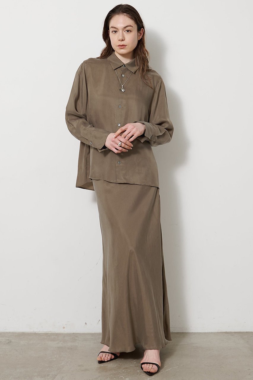 【ウィムガゼット/Whim Gazette】のキュプラフィブリルフレアスカート 人気、トレンドファッション・服の通販 founy(ファニー) 　ファッション　Fashion　レディースファッション　Fashion for Women　スカート　Skirts　Aライン・フレアスカート　A-Line & Flared Skirts　ロングスカート　Long Skirts / Maxi & Midi Skirts　おすすめ　Recommended / Our Picks　キュプラ　Cupro, Eco Fabric　セットアップ　Set-Up, Coordinated Outfit　ツイル　Twist, Twisted Detail　フレア　Flare, Flared　マーメイド　Mermaid, Fishtail Silhouette　ロング　Long, Long-Length　エレガント 上品　Elegant　other-2|ID: prp329100004922140 ipo3291000000036932319