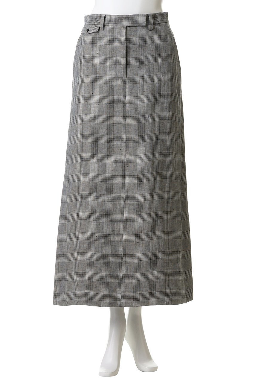 【エブール/ebure】のリネングレンチェック マキシスカート 人気、トレンドファッション・服の通販 founy(ファニー) 　ファッション　Fashion　レディースファッション　Fashion for Women　スカート　Skirts　ロングスカート　Long Skirts / Maxi & Midi Skirts　イタリア　Italy　キャミソール　Camisole, Spaghetti Strap Top　ジャケット　Jacket, Outerwear　チェック　Check, Plaid, Tartan　マキシ　Maxi, Full Length　マニッシュ　Mannish, Boyish　リネン　Linen, Linen Fabric　ロング　Long, Long-Length　再入荷　Restock / Back in Stock　軽量　Lightweight, Ultra Light　other-2|ID: prp329100004922143 ipo3291000000036932356