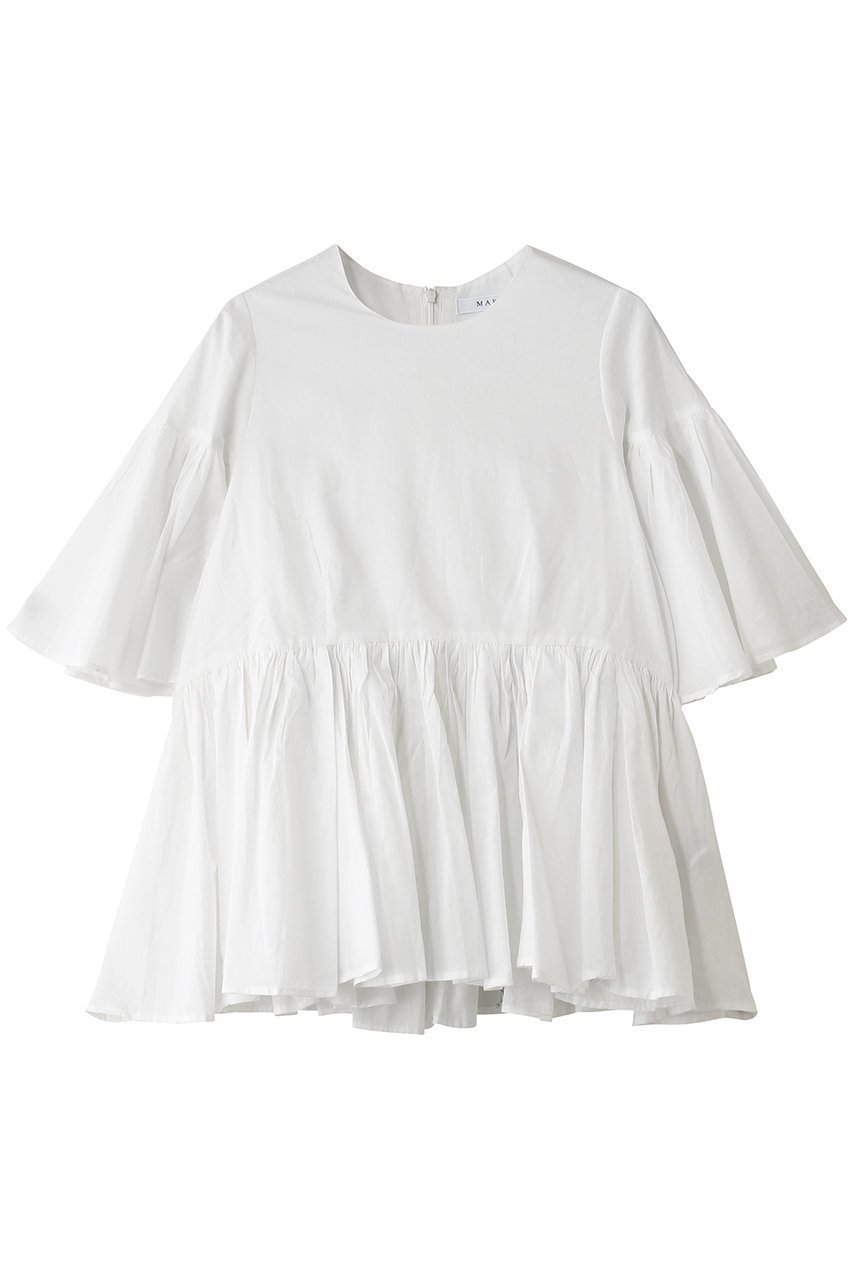 【マリハ/MARIHA】のフリージアのブラウス インテリア・キッズ・メンズ・レディースファッション・服の通販 founy(ファニー) 　ファッション　Fashion　レディースファッション　Fashion for Women　トップス・カットソー　Cut & Sew Tops　シャツ・ブラウス・オフィスカジュアル　Elegant Blouses & Button-Ups　ギャザー　Gathered, Ruffled　ショート　Short, Short Length　スリーブ　Sleeve, Long Sleeve / Short Sleeve　フォルム　Silhouette, Form　フレア　Flare, Flared　ペプラム　Peplum, Flared Hem　ラウンド　Round, Round Neck　新作・新入荷　New Arrivals / New In　春　Spring　ホワイトカルセドニー|ID: prp329100004922177 ipo3291000000036932703