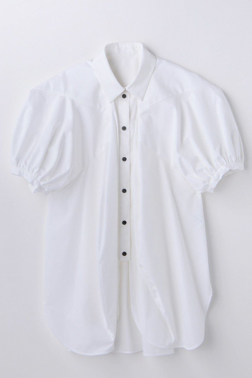 【エンフォルド/ENFOLD】のPUFF SHIRT インテリア・キッズ・メンズ・レディースファッション・服の通販 founy(ファニー) 　ファッション　Fashion　レディースファッション　Fashion for Women　トップス・カットソー　Cut & Sew Tops　シャツ・ブラウス・オフィスカジュアル　Elegant Blouses & Button-Ups　ショート　Short, Short Length　スリーブ　Sleeve, Long Sleeve / Short Sleeve　センター　Center, Center Line　バランス　Balance, Style Balance　フロント　Front, Front Design　ブロード　Broadcloth, Fine Cotton　再入荷　Restock / Back in Stock　ホワイト|ID: prp329100004922197 ipo3291000000036932834