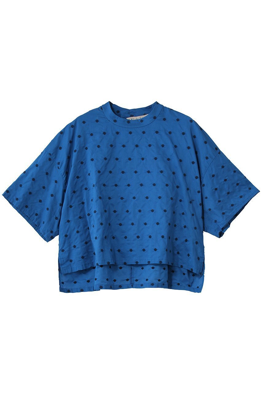 【ミディウミ/MidiUmi】のdots wide shirt PO プルオーバー インテリア・キッズ・メンズ・レディースファッション・服の通販 founy(ファニー) 　ファッション　Fashion　レディースファッション　Fashion for Women　トップス・カットソー　Cut & Sew Tops　シャツ・ブラウス・オフィスカジュアル　Elegant Blouses & Button-Ups　カジュアルプルオーバー・ニットトップス　Pullovers & Knit Tops / Casual Pullovers　ショート　Short, Short Length　シンプル　Simple, Minimal　スリーブ　Sleeve, Long Sleeve / Short Sleeve　トレンド　Trend, Trending Now　ドット　Polka Dot, Dot Pattern　フェミニン　Feminine, Girly　ヘムライン　Hemline, Bottom Cut　ボトム　Bottoms, Lower Wear　ワイド　Wide, Wide Fit　エレガント 上品　Elegant　新作・新入荷　New Arrivals / New In　blue|ID: prp329100004922201 ipo3291000000036932856