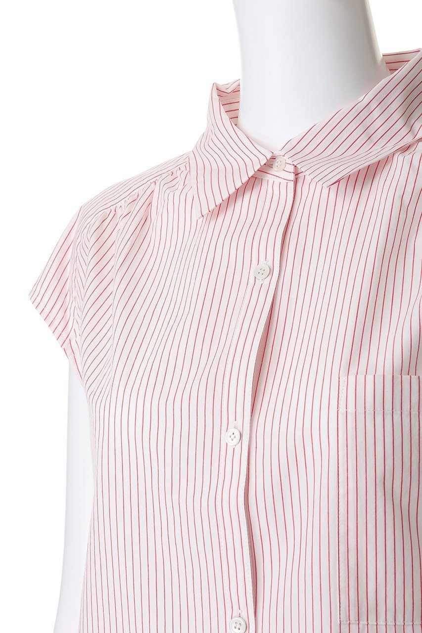 【スリー ドッツ/three dots】のミニストライプ フレンチシャツ 人気、トレンドファッション・服の通販 founy(ファニー) 　ファッション　Fashion　レディースファッション　Fashion for Women　トップス・カットソー　Cut & Sew Tops　シャツ・ブラウス・オフィスカジュアル　Elegant Blouses & Button-Ups　ショート　Short, Short Length　ストライプ　Stripe, Striped Pattern　スラックス　Slacks, Dress Pants　スリーブ　Sleeve, Long Sleeve / Short Sleeve　デニム　Denim, Jeans Material　フレンチ　French, French Style　ボックス　Boxy, Box Shape　新作・新入荷　New Arrivals / New In　other-5|ID: prp329100004922204 ipo3291000000036932879