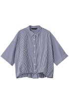 【ミズイロ インド/mizuiro ind】のstripe half slv ballon shirt シャツ navy|ID: prp329100004922206 ipo3291000000036932884