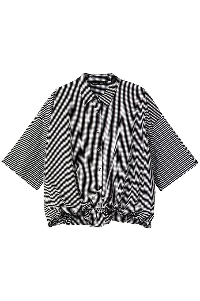 【ミズイロ インド/mizuiro ind】のstripe half slv ballon shirt シャツ インテリア・キッズ・メンズ・レディースファッション・服の通販 founy(ファニー) 　ファッション　Fashion　レディースファッション　Fashion for Women　トップス・カットソー　Cut & Sew Tops　シャツ・ブラウス・オフィスカジュアル　Elegant Blouses & Button-Ups　ショート　Short, Short Length　スリーブ　Sleeve, Long Sleeve / Short Sleeve　トレンド　Trend, Trending Now　バルーン　Balloon, Balloon Silhouette　フロント　Front, Front Design　夏　Summer　新作・新入荷　New Arrivals / New In　春　Spring　S/S・春夏　SS, Spring/Summer, Warm Season　blackA|ID: prp329100004922206 ipo3291000000036932888