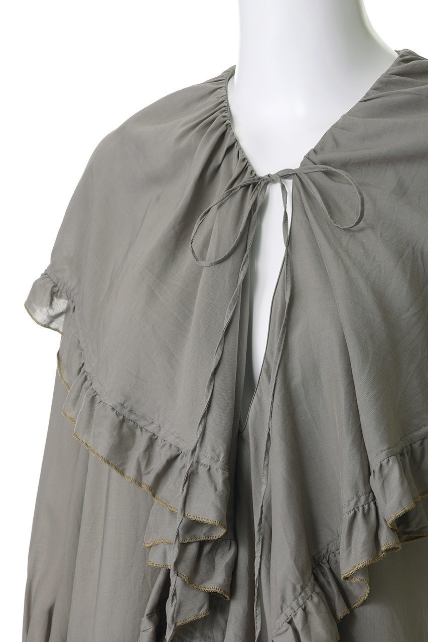 【コルピエロ/Col Pierrot】のフリルカラーブラウス 人気、トレンドファッション・服の通販 founy(ファニー) 　ファッション　Fashion　レディースファッション　Fashion for Women　トップス・カットソー　Cut & Sew Tops　シャツ・ブラウス・オフィスカジュアル　Elegant Blouses & Button-Ups　とろみ　Fluid, Flowy Fabric　なめらか　Smooth, Silky Texture　イエロー　Yellow　ギャザー　Gathered, Ruffled　スリーブ　Sleeve, Long Sleeve / Short Sleeve　ドレープ　Drape, Draping Fabric　フリル　Frill, Ruffle　ボトム　Bottoms, Lower Wear　ロング　Long, Long-Length　エレガント 上品　Elegant　再入荷　Restock / Back in Stock　other-5|ID: prp329100004922211 ipo3291000000036932978