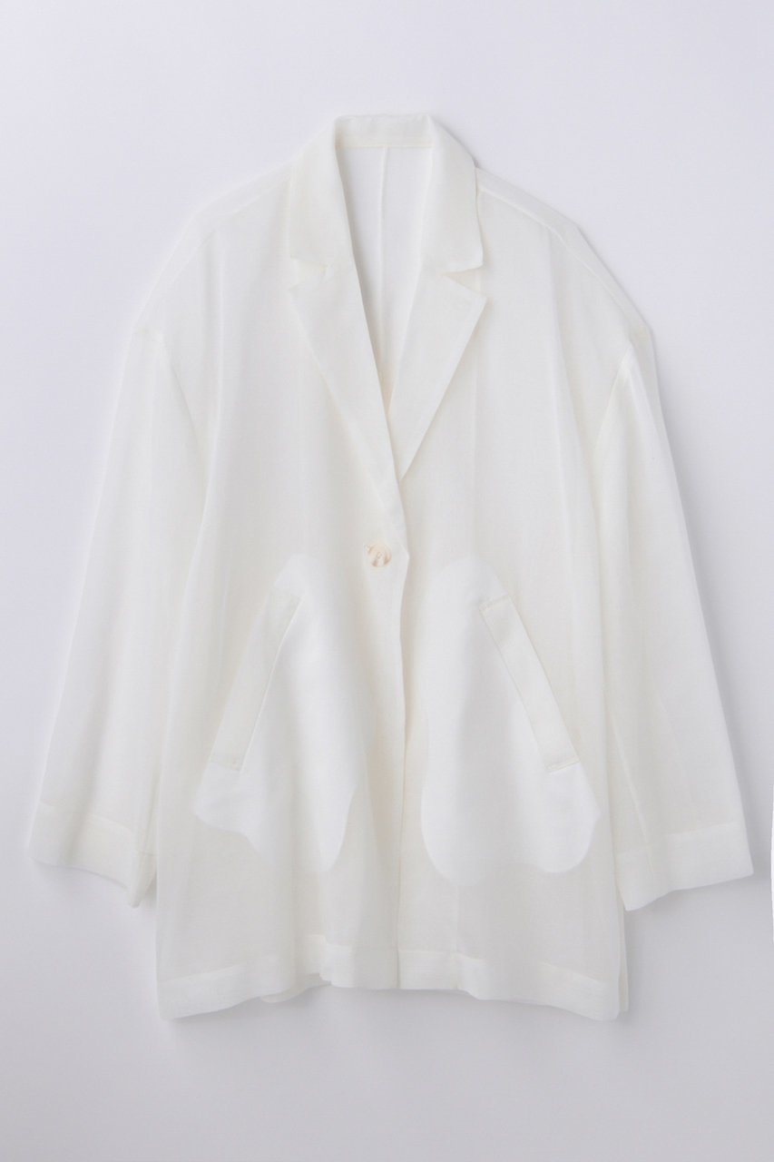 【エンフォルド/ENFOLD】のSHERR BIG JACKET 人気、トレンドファッション・服の通販 founy(ファニー) 　ファッション　Fashion　レディースファッション　Fashion for Women　アウター　Coat / Outerwear Collection　レディースジャケット・軽アウター　Jackets　オーガンジー　Organza Fabric　シアー　Sheer, See-Through　ジャケット　Jacket, Outerwear　ポケット　Pocket, Pocket Detail　再入荷　Restock / Back in Stock　夏　Summer　 other-1|ID: prp329100004922219 ipo3291000000036933019