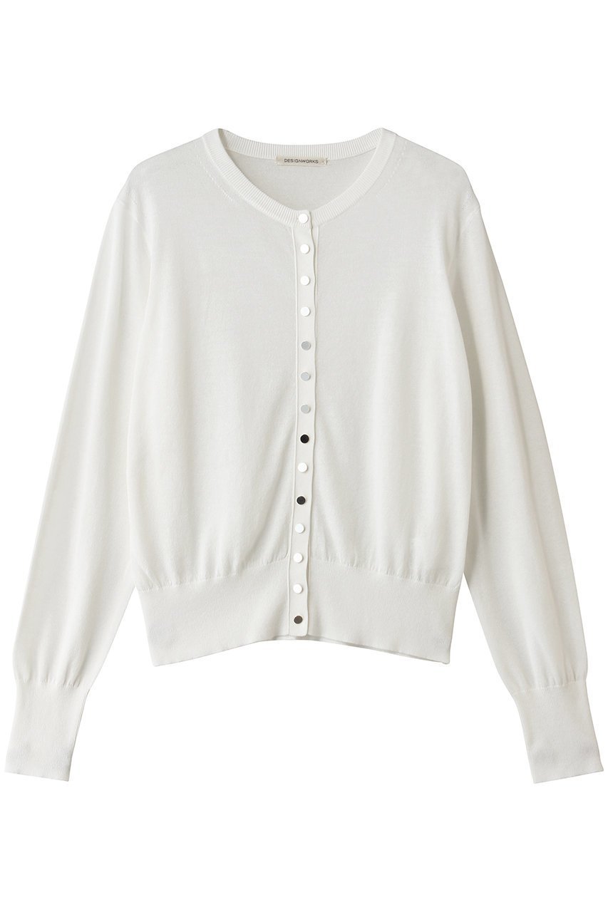 【デザイン ワークス/DESIGN WORKS】のシルク混べーシックショートカーディガン インテリア・キッズ・メンズ・レディースファッション・服の通販 founy(ファニー) 　ファッション　Fashion　レディースファッション　Fashion for Women　トップス・カットソー　Cut & Sew Tops　ニット　Knit Tops & Sweaters　カーディガン・羽織り　Layered Style Cardigans　おすすめ　Recommended / Our Picks　アンサンブル　Ensemble Set　カーディガン　Cardigan, Knitwear　コンパクト　Compact, Small Size　ショート　Short, Short Length　シルク　Silk, 100% Silk　ベーシック　Basic, Essential　ボトム　Bottoms, Lower Wear　夏　Summer　新作・新入荷　New Arrivals / New In　春　Spring　ホワイト|ID: prp329100004922221 ipo3291000000036933037