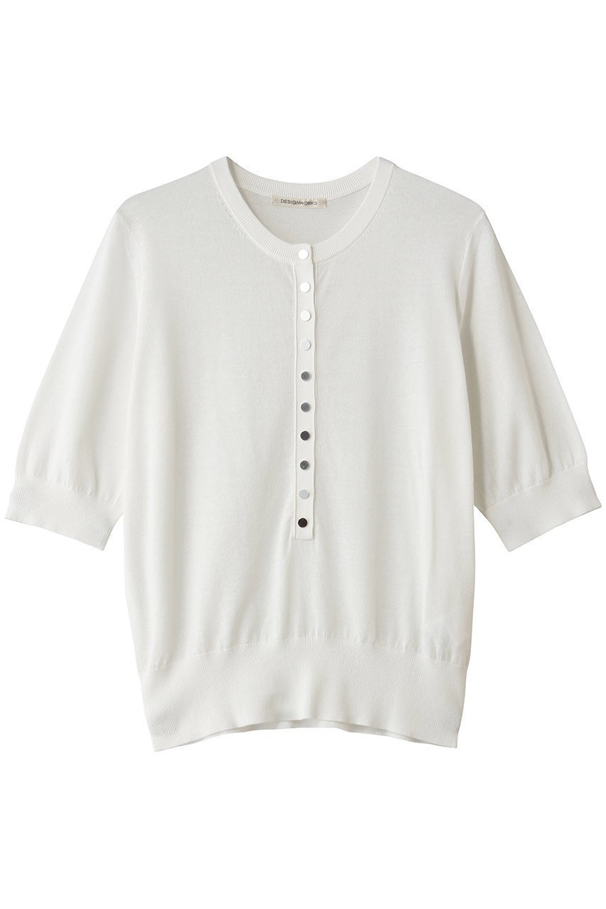 【デザイン ワークス/DESIGN WORKS】のシルク混ベーシックヘンリーネックプルオーバー インテリア・キッズ・メンズ・レディースファッション・服の通販 founy(ファニー) 　ファッション　Fashion　レディースファッション　Fashion for Women　トップス・カットソー　Cut & Sew Tops　ニット　Knit Tops & Sweaters　カジュアルプルオーバー・ニットトップス　Pullovers & Knit Tops / Casual Pullovers　アンサンブル　Ensemble Set　インナー　Innerwear　カーディガン　Cardigan, Knitwear　シルク　Silk, 100% Silk　シンプル　Simple, Minimal　ジャケット　Jacket, Outerwear　ブルゾン　Blouson, Bomber Jacket　ベーシック　Basic, Essential　夏　Summer　新作・新入荷　New Arrivals / New In　春　Spring　ホワイト|ID: prp329100004922224 ipo3291000000036933060