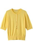 【デザイン ワークス/DESIGN WORKS】のシルク混ベーシックヘンリーネックプルオーバー イエロー|ID: prp329100004922224 ipo3291000000036933061
