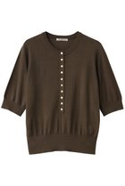 【デザイン ワークス/DESIGN WORKS】のシルク混ベーシックヘンリーネックプルオーバー ブラウン|ID: prp329100004922224 ipo3291000000036933063