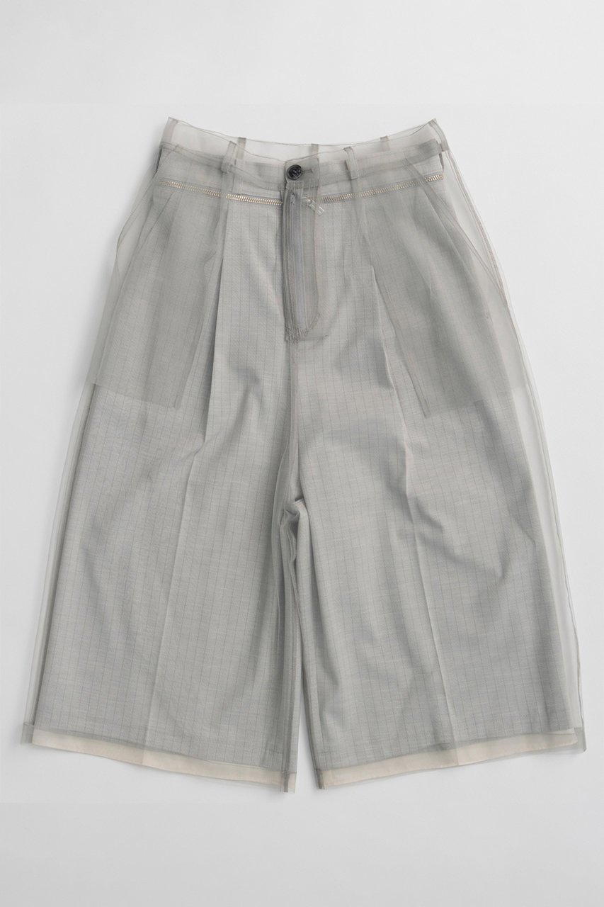 【メゾンスペシャル/MAISON SPECIAL】のTulle Layered Midi Pants/チュールレイヤードミモレパンツ インテリア・キッズ・メンズ・レディースファッション・服の通販 founy(ファニー) 　ファッション　Fashion　レディースファッション　Fashion for Women　パンツ　Pants & Trousers　おすすめ　Recommended / Our Picks　クラシック　Classic, Timeless Style　スラックス　Slacks, Dress Pants　チュール　Tulip, Tulip Motif　バランス　Balance, Style Balance　マニッシュ　Mannish, Boyish　メタル　Metal, Metal Parts　再入荷　Restock / Back in Stock　L.GRY(ライトグレー)|ID: prp329100004922230 ipo3291000000036933106