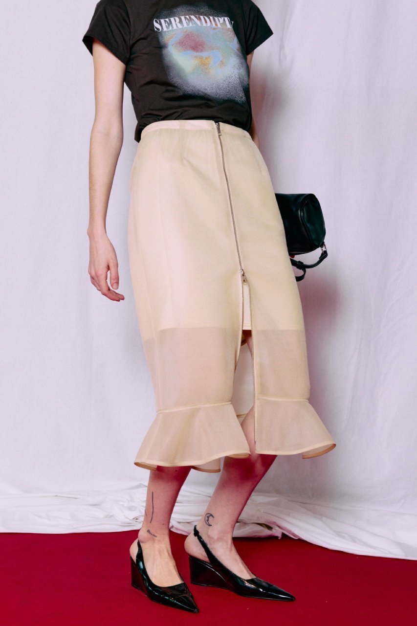 【メゾンスペシャル/MAISON SPECIAL】のSheer Bonded Ruffle Skirt/シアーダンボールラッフルスカート 人気、トレンドファッション・服の通販 founy(ファニー) ファッション Fashion レディースファッション Fashion for Women スカート Skirts ロングスカート Long Skirts / Maxi & Midi Skirts おすすめ Recommended / Our Picks インナー Innerwear センター Center, Center Line フレア Flare, Flared フロント Front, Front Design ラッフル Ruffle, Frill ロング Long, Long-Length 再入荷 Restock / Back in Stock other-7|ID: prp329100004922263 ipo3291000000036933359
