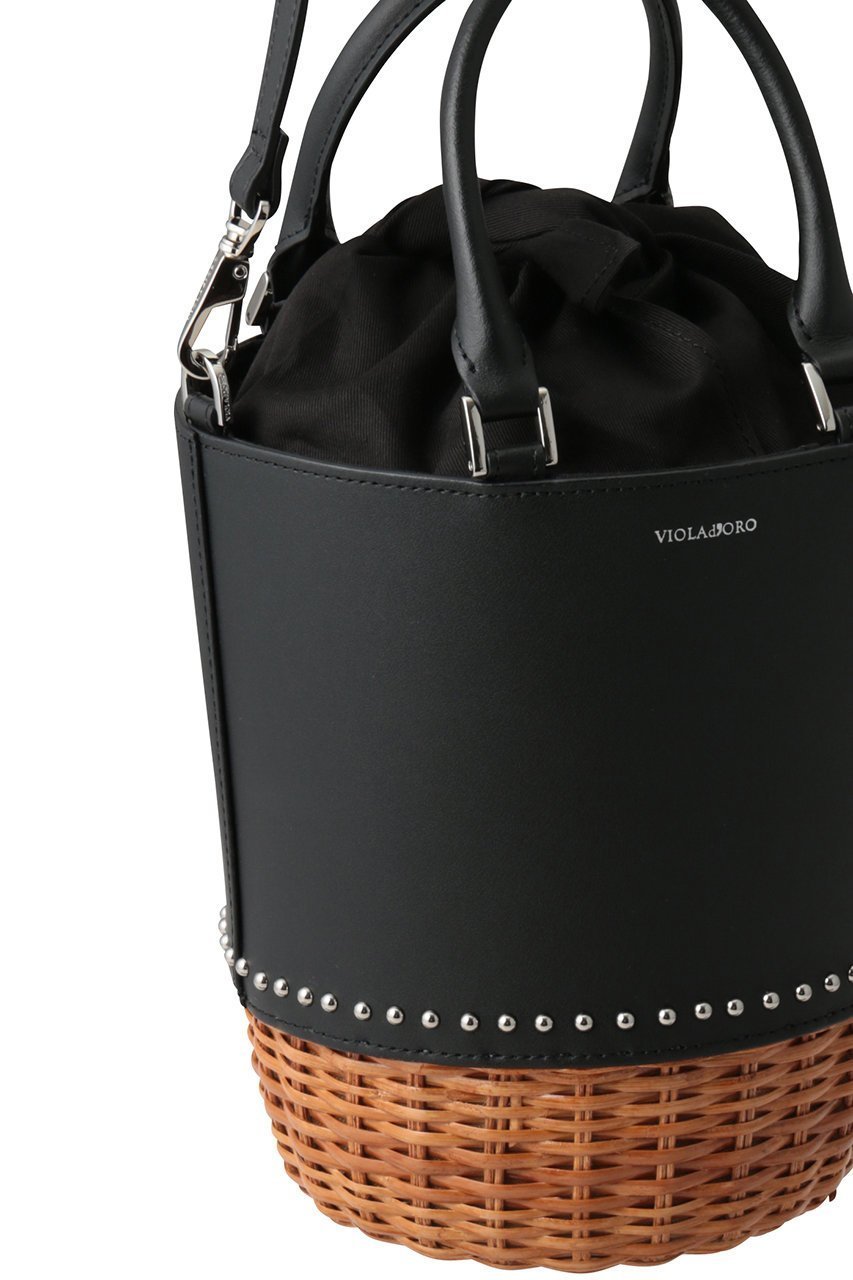 【ヴィオラドーロ/VIOLAd'ORO】のMIRO スタッズ付きラタンコンビ2wayバケツバッグ 人気、トレンドファッション・服の通販 founy(ファニー) 　ファッション　Fashion　レディースファッション　Fashion for Women　バッグ　Bags　スタッズ　Studs, Metal Accents　バケツ　Bucket, Bucket Style　ラタン　Rattan, Woven Rattan　新作・新入荷　New Arrivals / New In　other-4|ID: prp329100004922407 ipo3291000000036934569