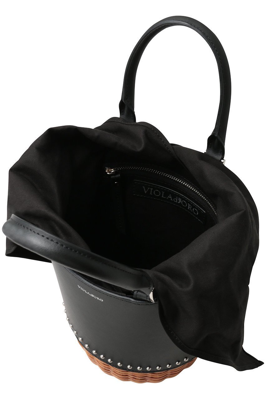 【ヴィオラドーロ/VIOLAd'ORO】のMIRO スタッズ付きラタンコンビ2wayバケツバッグ 人気、トレンドファッション・服の通販 founy(ファニー) 　ファッション　Fashion　レディースファッション　Fashion for Women　バッグ　Bags　スタッズ　Studs, Metal Accents　バケツ　Bucket, Bucket Style　ラタン　Rattan, Woven Rattan　新作・新入荷　New Arrivals / New In　other-5|ID: prp329100004922407 ipo3291000000036934570