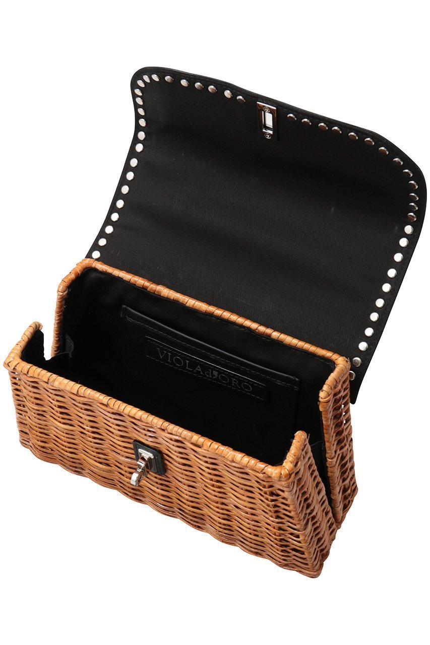 【ヴィオラドーロ/VIOLAd'ORO】のMIRO スタッズ付きラタンコンビ2wayハンドバッグ 人気、トレンドファッション・服の通販 founy(ファニー) 　ファッション　Fashion　レディースファッション　Fashion for Women　バッグ　Bags　コンビ　Combo, Combination Style　スタッズ　Studs, Metal Accents　フラップ　Flap, Flap Pocket　ラタン　Rattan, Woven Rattan　夏　Summer　新作・新入荷　New Arrivals / New In　春　Spring　S/S・春夏　SS, Spring/Summer, Warm Season　other-5|ID: prp329100004922409 ipo3291000000036934582