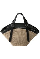 【ヴィオラドーロ/VIOLAd'ORO】のMIRO スタッズ付きアバカトートバッグ ナチュラル×ブラック|ID:prp329100004922418