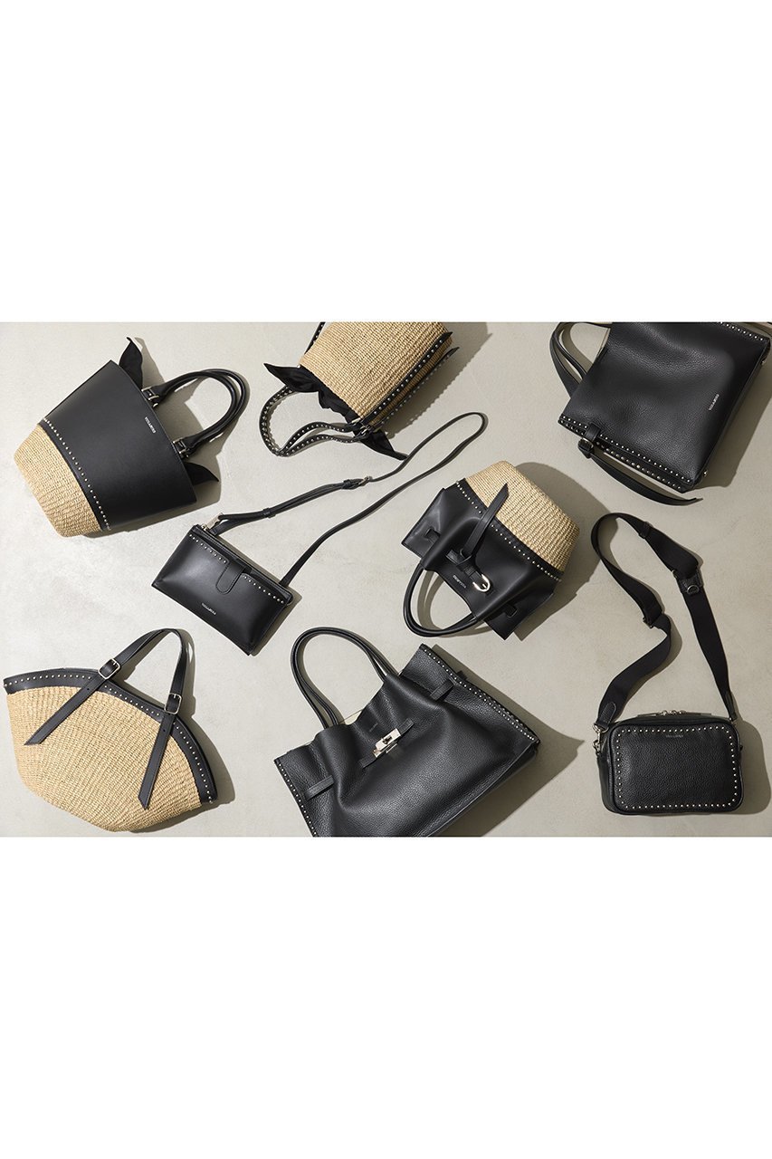 【ヴィオラドーロ/VIOLAd'ORO】のMIRO スタッズ付きアバカトートバッグ 人気、トレンドファッション・服の通販 founy(ファニー) 　ファッション　Fashion　レディースファッション　Fashion for Women　バッグ　Bags　コンビ　Combo, Combination Style　スタッズ　Studs, Metal Accents　フォルム　Silhouette, Form　夏　Summer　新作・新入荷　New Arrivals / New In　春　Spring　S/S・春夏　SS, Spring/Summer, Warm Season　other-2|ID: prp329100004922418 ipo3291000000036934638