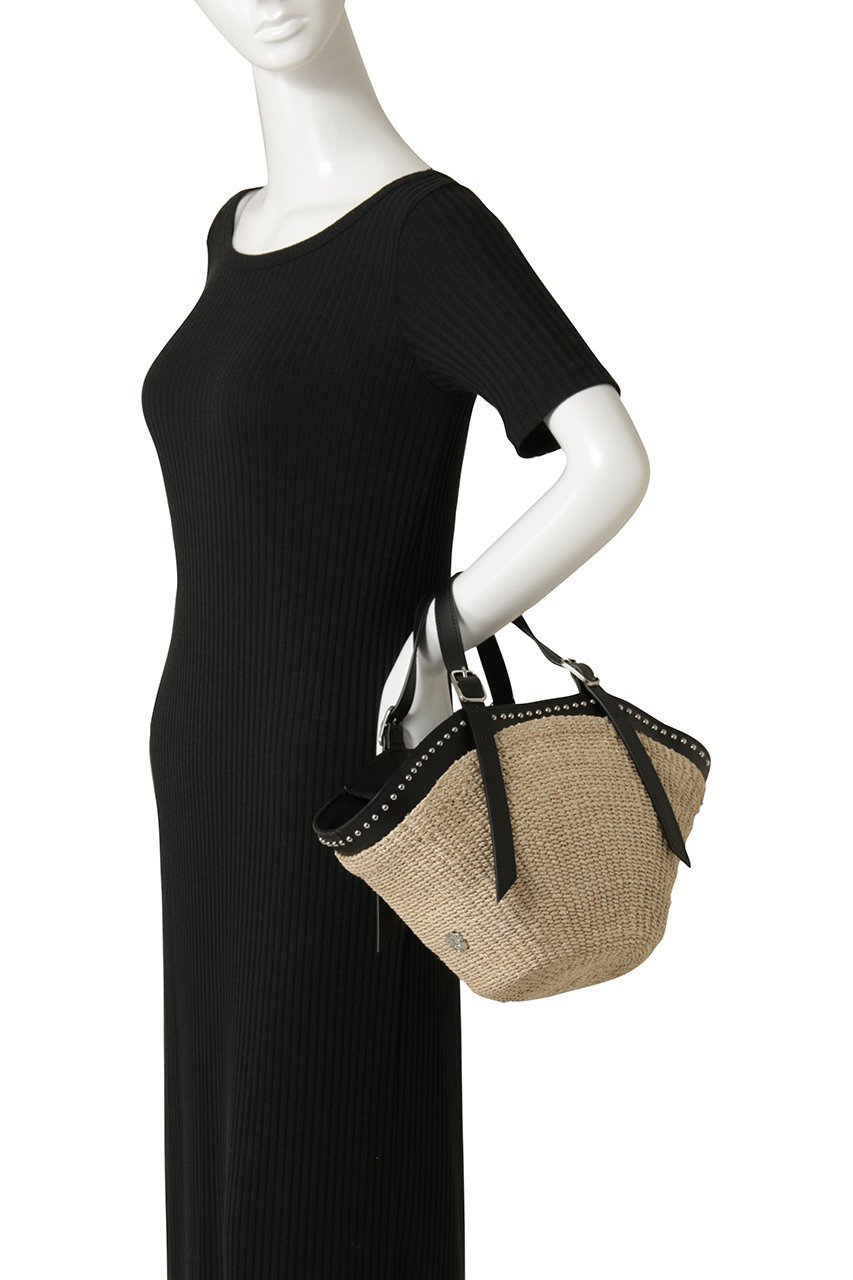 【ヴィオラドーロ/VIOLAd'ORO】のMIRO スタッズ付きアバカトートバッグ 人気、トレンドファッション・服の通販 founy(ファニー) 　ファッション　Fashion　レディースファッション　Fashion for Women　バッグ　Bags　コンビ　Combo, Combination Style　スタッズ　Studs, Metal Accents　フォルム　Silhouette, Form　夏　Summer　新作・新入荷　New Arrivals / New In　春　Spring　S/S・春夏　SS, Spring/Summer, Warm Season　other-3|ID: prp329100004922418 ipo3291000000036934640