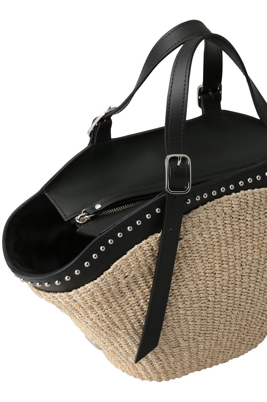 【ヴィオラドーロ/VIOLAd'ORO】のMIRO スタッズ付きアバカトートバッグ 人気、トレンドファッション・服の通販 founy(ファニー) 　ファッション　Fashion　レディースファッション　Fashion for Women　バッグ　Bags　コンビ　Combo, Combination Style　スタッズ　Studs, Metal Accents　フォルム　Silhouette, Form　夏　Summer　新作・新入荷　New Arrivals / New In　春　Spring　S/S・春夏　SS, Spring/Summer, Warm Season　other-5|ID: prp329100004922418 ipo3291000000036934645